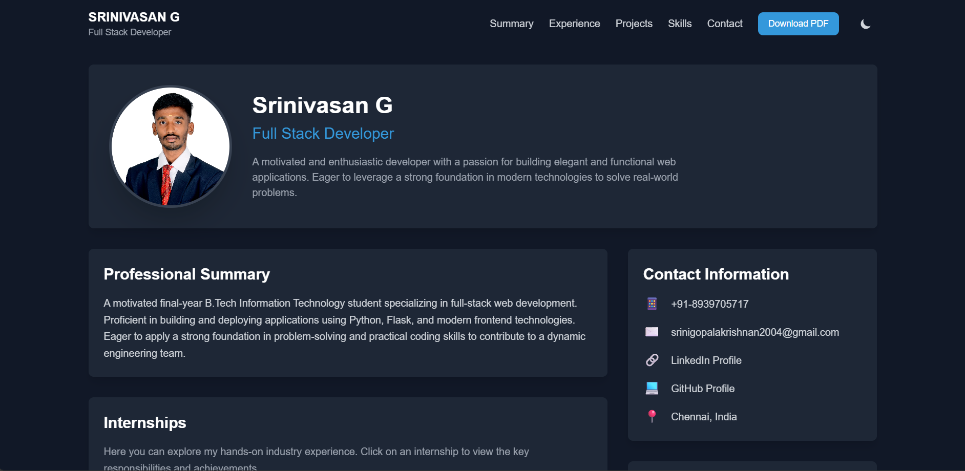 Personal Interactive Resume